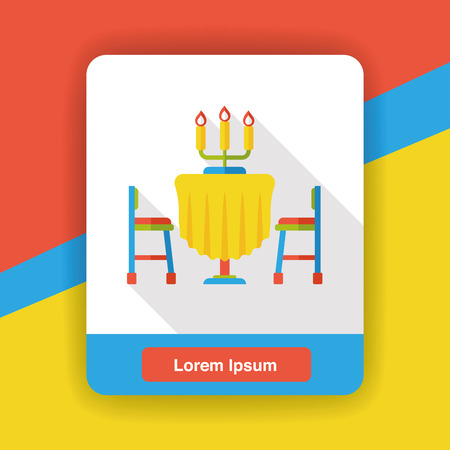 diner table flat iconのイラスト素材