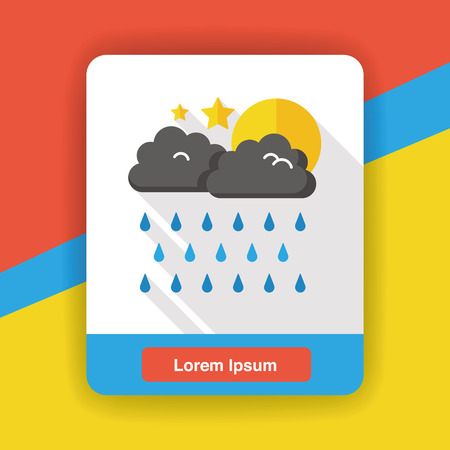 weather raining flat iconのイラスト素材