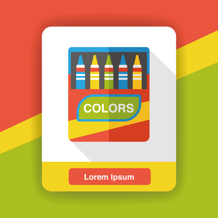 crayon paint flat iconのイラスト素材