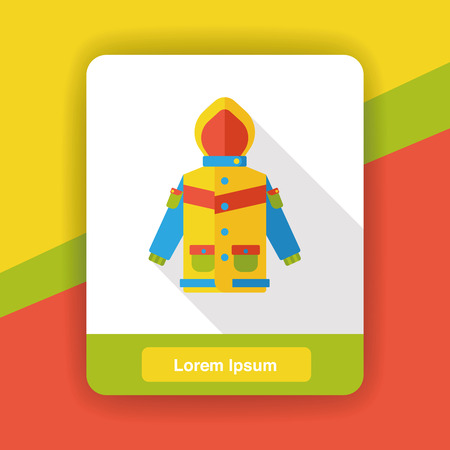 clothes raincoat flat iconのイラスト素材