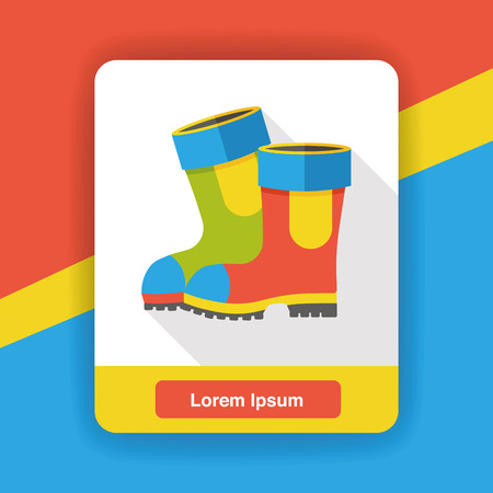 Rain boots flat iconのイラスト素材