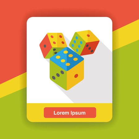 Dice game flat iconのイラスト素材
