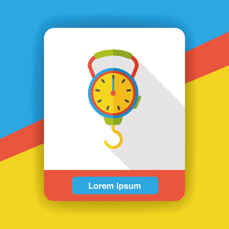 Weighing machine flat iconのイラスト素材