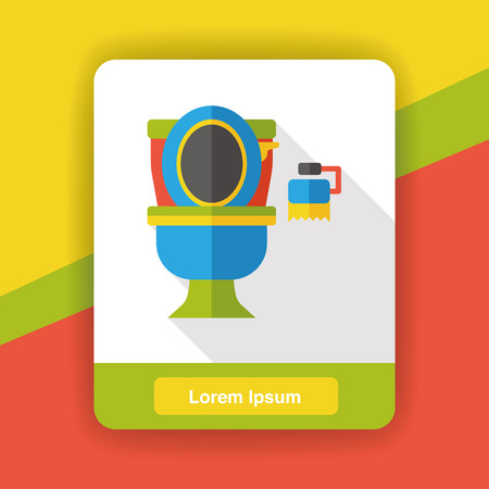 bathroom toilet flat iconのイラスト素材