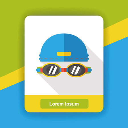 Goggles and swimming cap flat iconのイラスト素材