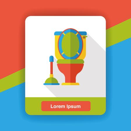 bathroom toilet flat iconのイラスト素材