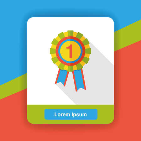 award trophy medal flat iconのイラスト素材