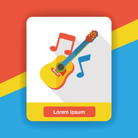 music guitar flat iconのイラスト素材