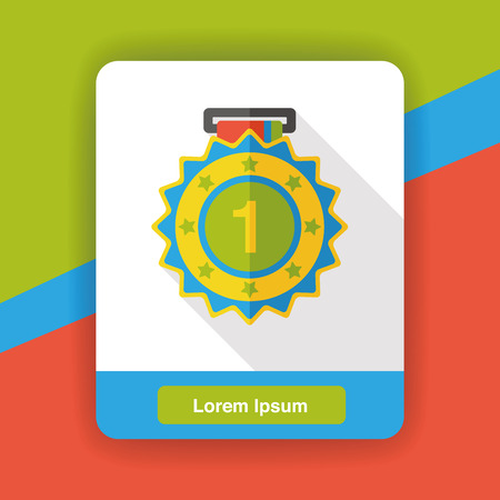 award trophy medal flat iconのイラスト素材