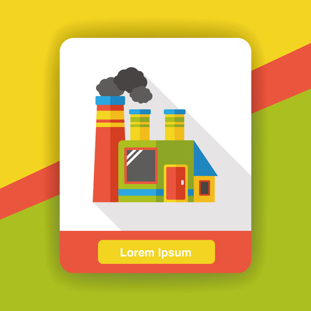 factory smoke flat iconのイラスト素材