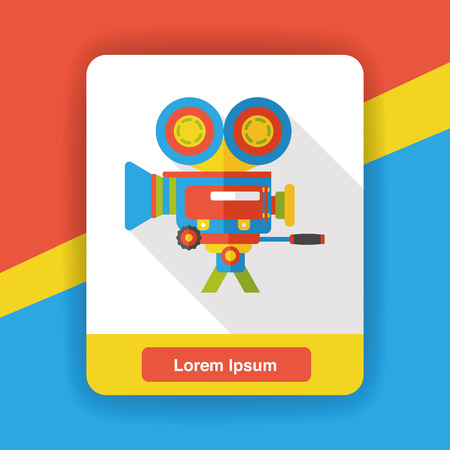 Video camera flat iconのイラスト素材