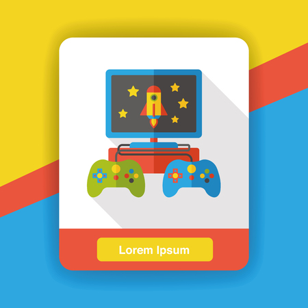 video game flat iconのイラスト素材