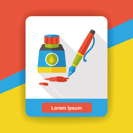 ink pen flat iconのイラスト素材