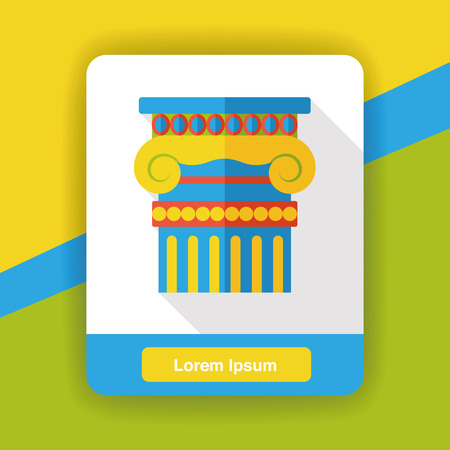 Architectural column flat iconのイラスト素材