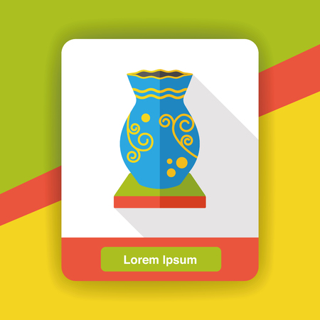 vase pottery flat iconのイラスト素材