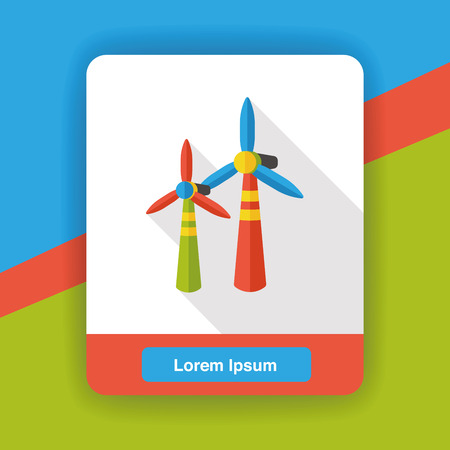 wind energy fan flat iconのイラスト素材