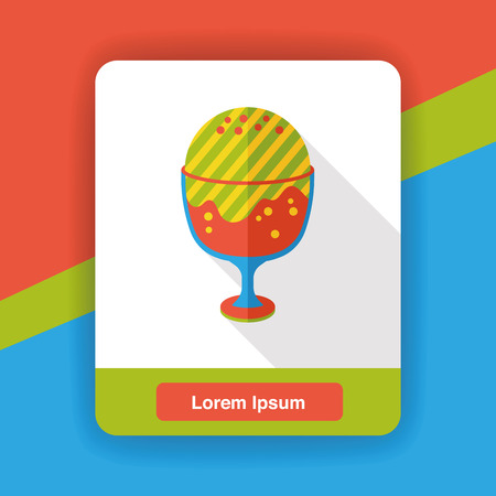 dessert ice cream flat iconのイラスト素材