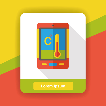 cellphone thermometer flat iconのイラスト素材