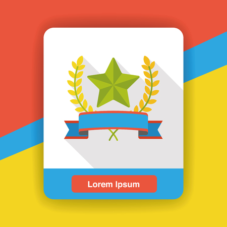award trophy medal flat iconのイラスト素材