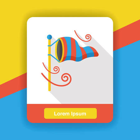 Wind measurement flag flat iconのイラスト素材