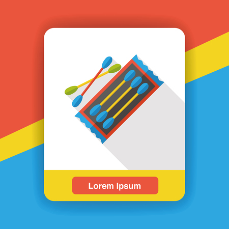 Cotton swabs flat iconのイラスト素材