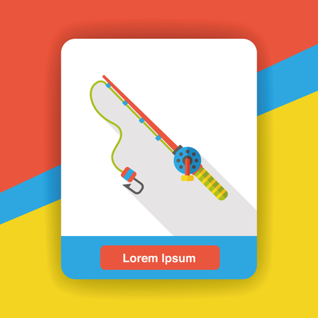 Fishing rod flat iconのイラスト素材