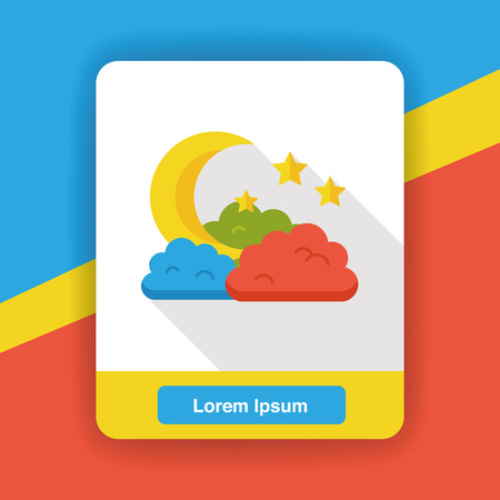 weather moon night flat iconのイラスト素材