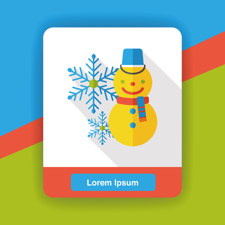weather snowy snowman flat iconのイラスト素材