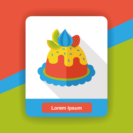 food cake flat iconのイラスト素材