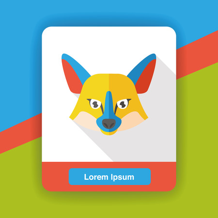 fox zoo animal flat iconのイラスト素材