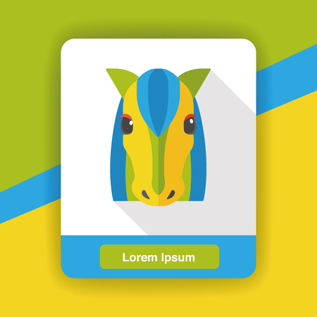 horse zoo animal flat iconのイラスト素材