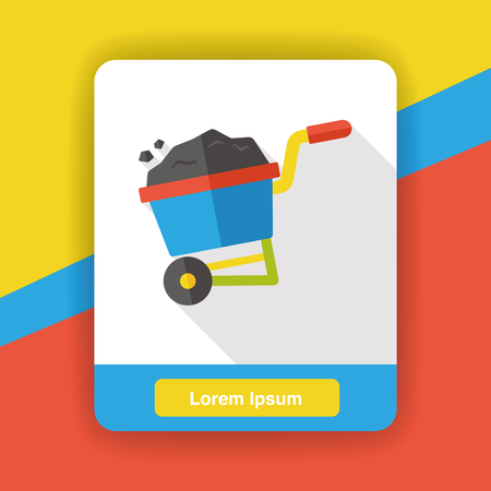sand cement trolley flat iconのイラスト素材