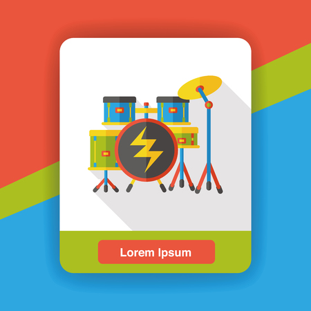 drum music instrument flat iconのイラスト素材