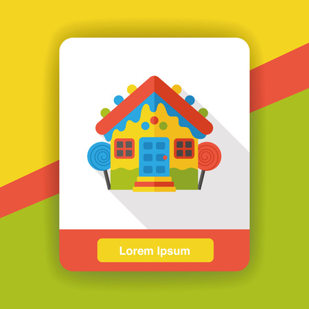 fairy tale candy house flat iconのイラスト素材