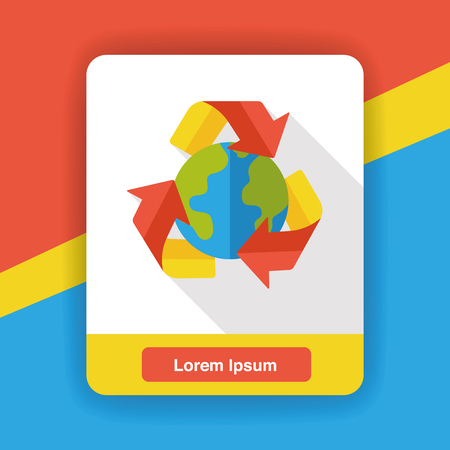 Environmental protection concept flat icon; Protect our earthのイラスト素材