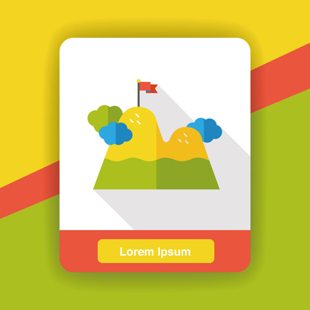 mountain climb flat iconのイラスト素材