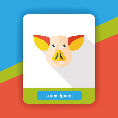 pig zoo animal flat iconのイラスト素材