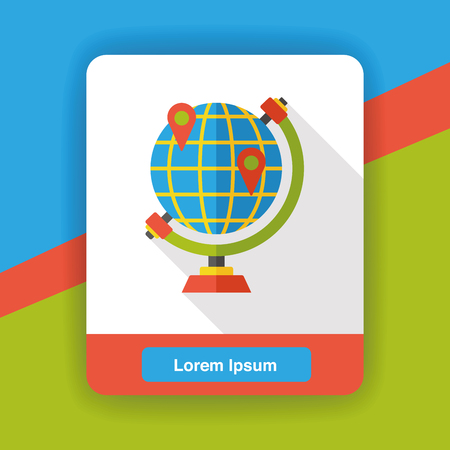 internet world location flat iconのイラスト素材