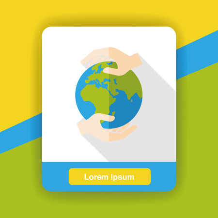 Environmental protection concept flat icon; Protect our earthのイラスト素材
