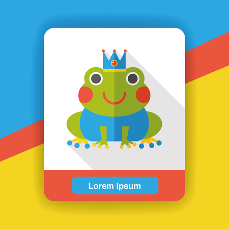fairy tale frog flat iconのイラスト素材