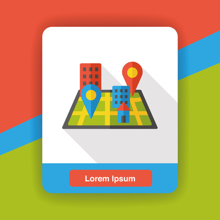 map location flat iconのイラスト素材