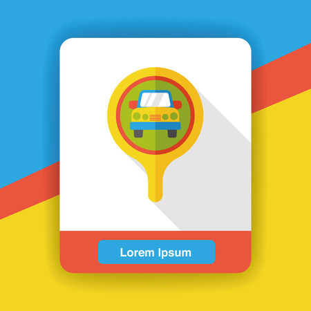 GPS signpost flat iconのイラスト素材