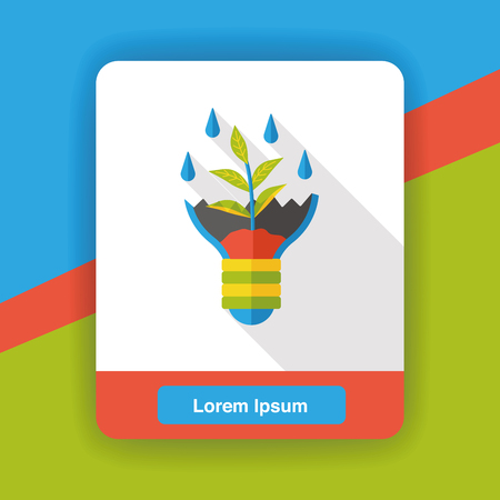 Environmental protection concept flat icon; recycle bulbのイラスト素材