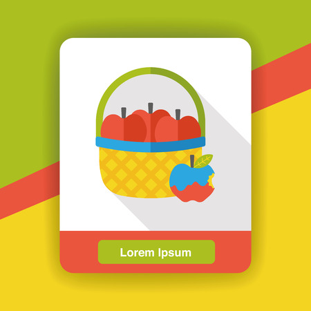 fruits apple flat iconのイラスト素材