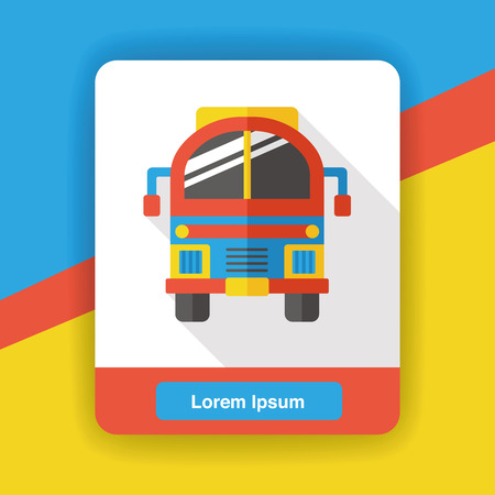 school bus flat iconのイラスト素材