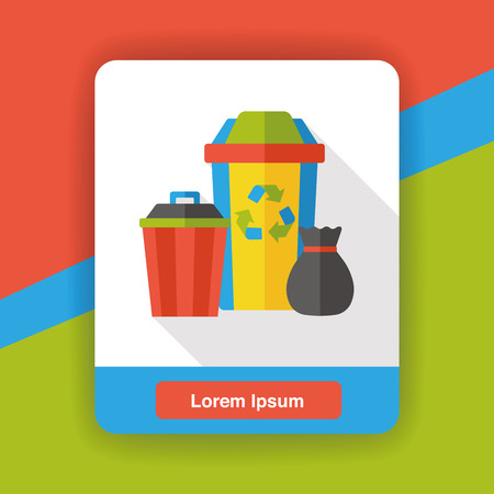 Environmental protection concept flat icon; recycled garbageのイラスト素材