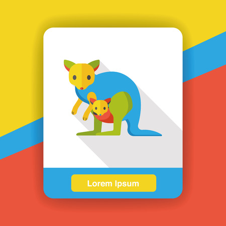 kangaroo zoo animal flat iconのイラスト素材