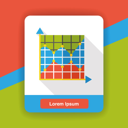 Business Graphics flat iconのイラスト素材