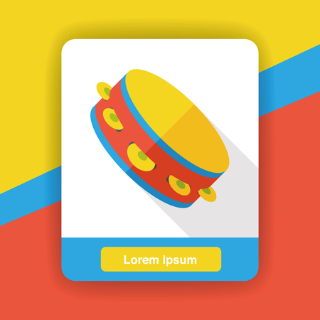Tambourine music instrument flat iconのイラスト素材