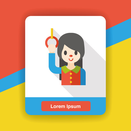 passenger woman flat iconのイラスト素材